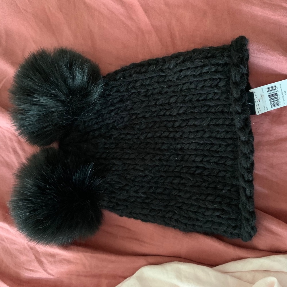 Barney’s New York pom pom hat in black